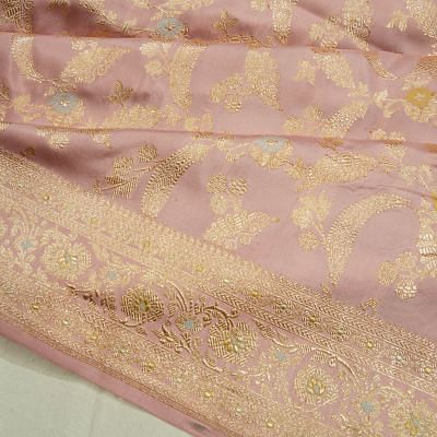 Banarasi Silk Kadwa Jaal Peach Saree