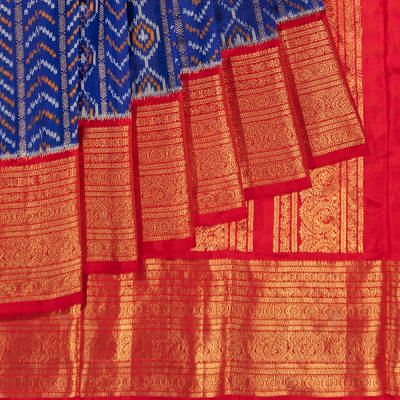 Kanchipuram Silk Ikat Royal Blue Saree