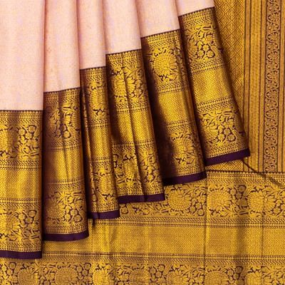 Kanchipuram Silk Brocade Pink Saree