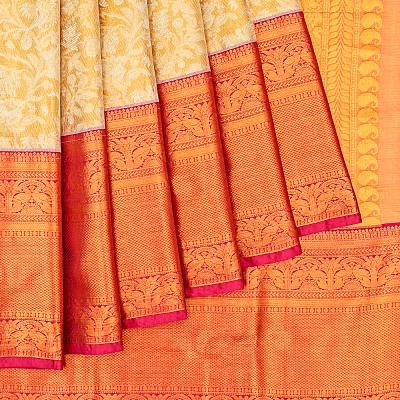 Taranga Kanchi Silk Tissue Brocade Gold Saree