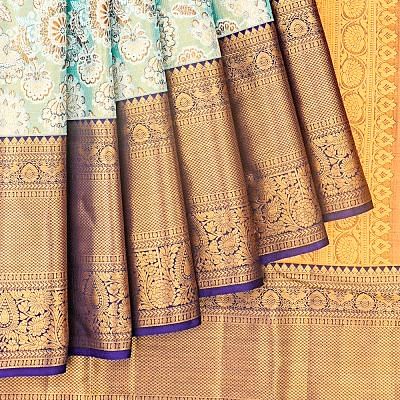 Taranga Kanchi Silk Tissue Brocade Sky Blue Saree