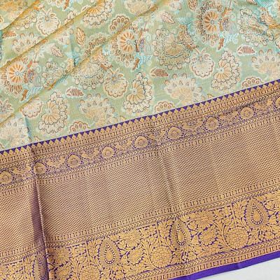 Taranga Kanchi Silk Tissue Brocade Sky Blue Saree