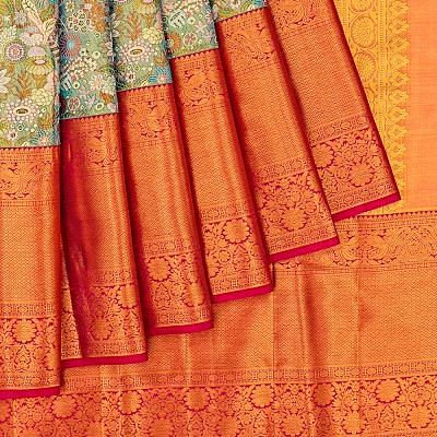 Taranga Kanchi Silk Tissue Brocade Sky Blue Saree