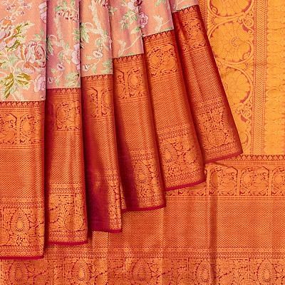 Taranga Kanchi Silk Tissue Brocade Baby Pink Saree