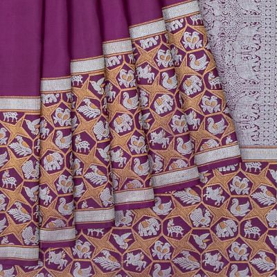 Kanchipuram Silk Butta Purple Saree