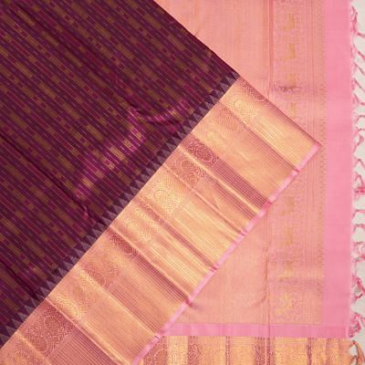 Kanchipuram Silk Brocade Purple Saree