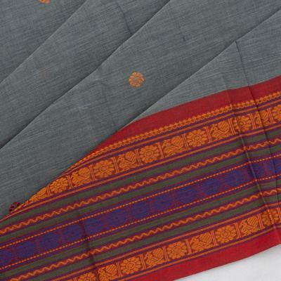 Chettinad Cotton Butta Grey Saree