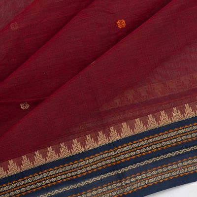 Chettinad Cotton Butta Maroon Saree