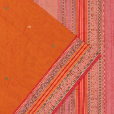 Chettinad Cotton Butta Orange Saree