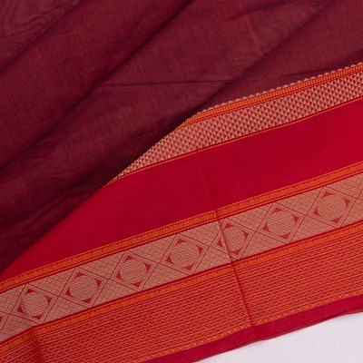 Chettinad Cotton Butta Maroon Saree