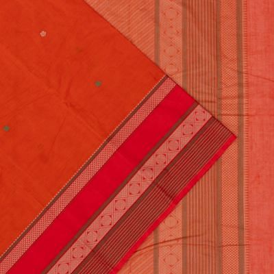 Chettinad Cotton Butta Orange Saree