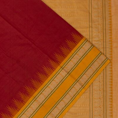 Chettinad Cotton Plain Maroon Saree