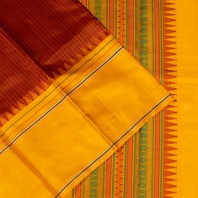 Classic Kanchipuram Silk Checks Maroon Saree