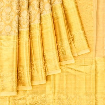 Taranga Kanchi Silk Tissue Brocade Gold Saree