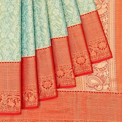 Taranga Kanchi Silk Tissue Brocade Sky Blue Saree