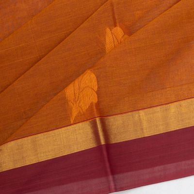 Chettinad Cotton Butta Mustard Yellow Saree