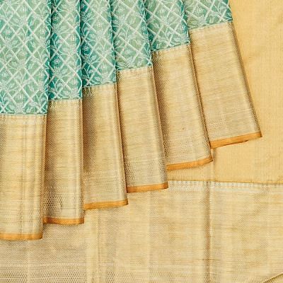 Kanchipuram Silk Tissue Brocade Green Saree