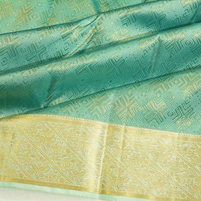 Kanchipuram Silk Brocade Sea Green Saree