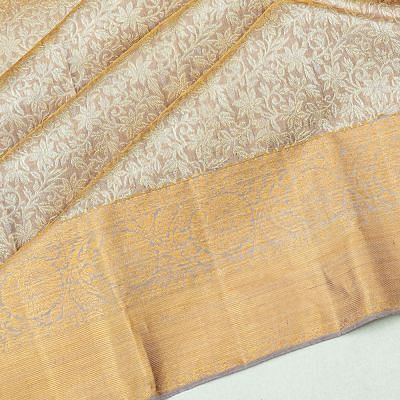 Kanchipuram Silk Tissue Brocade Lilac Saree