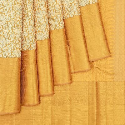 Kanchipuram Silk Tissue Brocade Gold Saree