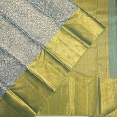 Kanchipuram Silk Tissue Powder Blue Saree