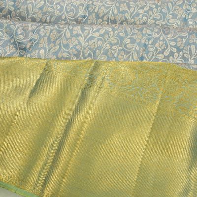 Kanchipuram Silk Tissue Powder Blue Saree