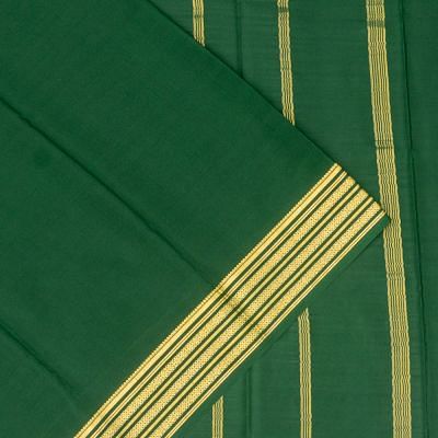 Mysore Silk Plain Bottle Green Saree