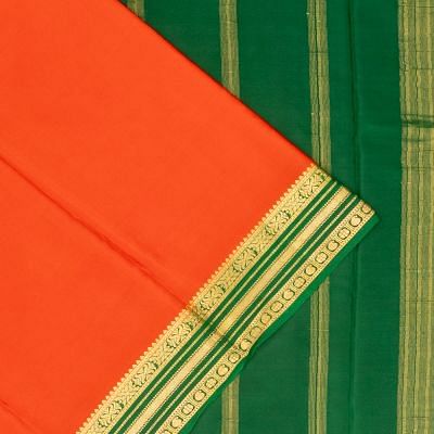 Mysore Silk Plain Orange Saree