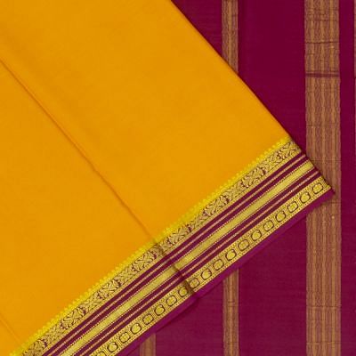 Mysore Silk Plain Mustard Yellow Saree