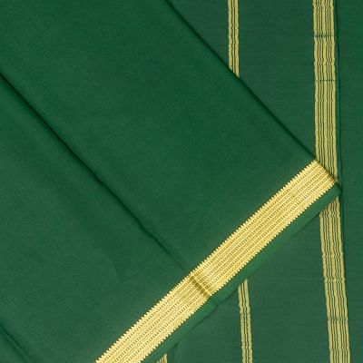 Mysore Silk Plain Bottle Green Saree