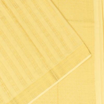 Mysore Silk Horizontal Lines Pale Yellow Saree