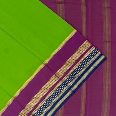 Mysore Silk Plain Parrot Green Saree