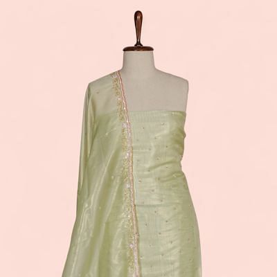 Organza Tissue Butta Pastel Green Salwar Suit Set