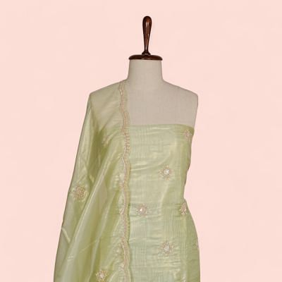 Organza Tissue Butta Pastel Green Salwar Suit Set