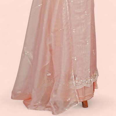 Organza Tissue Butta Peach Salwar Suit Set