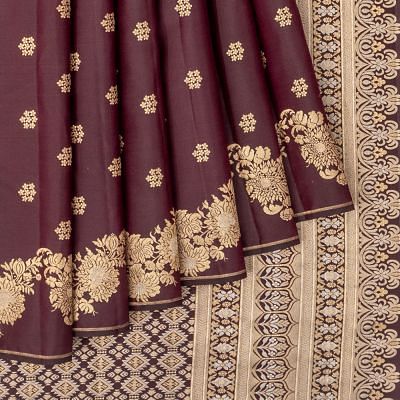 Classic Kanchipuram Silk Butta Burgundy Saree