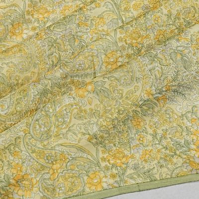 Crepe Floral Printed Pastel Yellow Saree