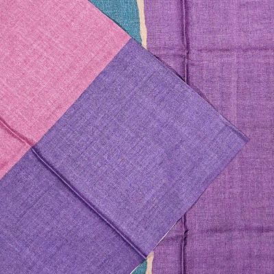 Tussar Plain Purple Saree