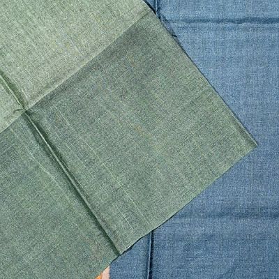 Tussar Plain Green Saree