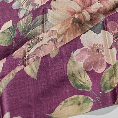 Tussar Floral Printed Purple Saree