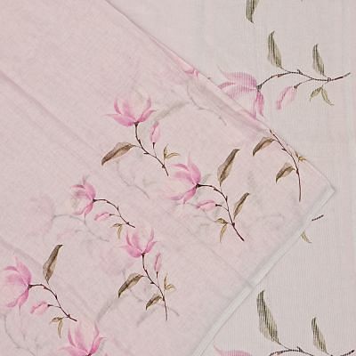 Linen Printed Pink Saree