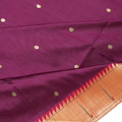 Paithani Silk Butta Purple Saree With Muniya Border