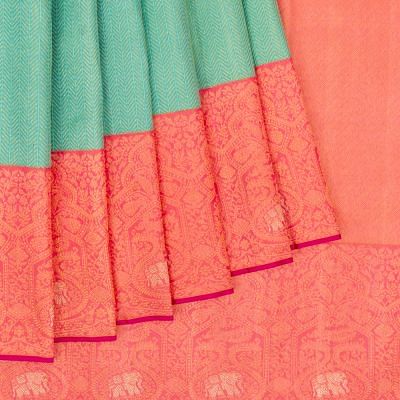 Kanchipuram Silk Brocade Sea Green Saree