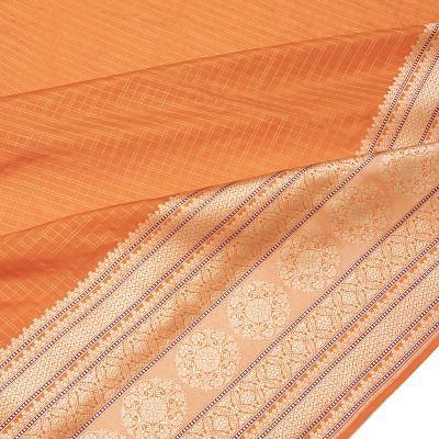 Banarasi Silk Checks Orange Saree