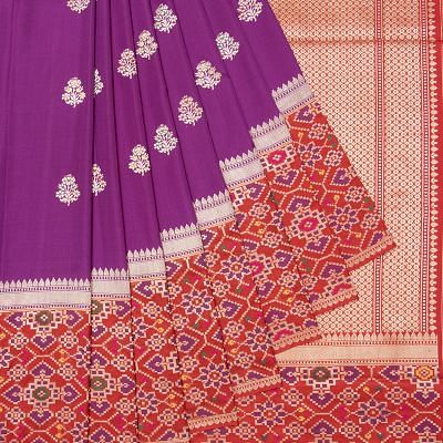 Banarasi Silk Butta Purple Saree