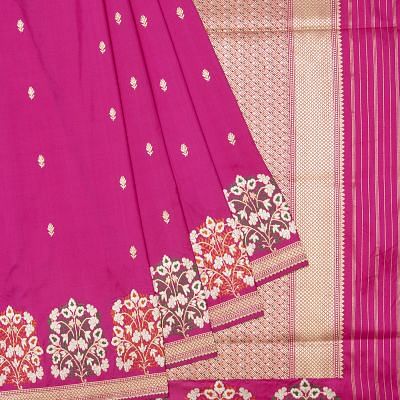 Banarasi Silk Butta Rani Pink Saree