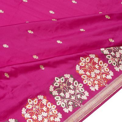 Banarasi Silk Butta Rani Pink Saree