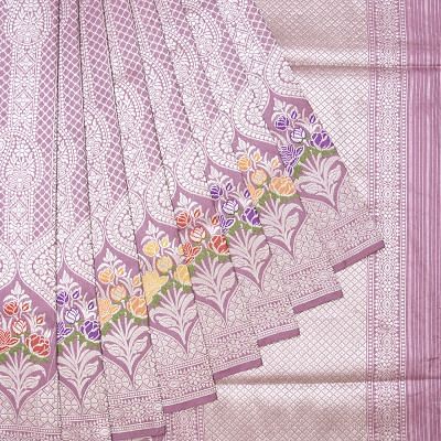 Banarasi Silk Brocade Lilac Saree