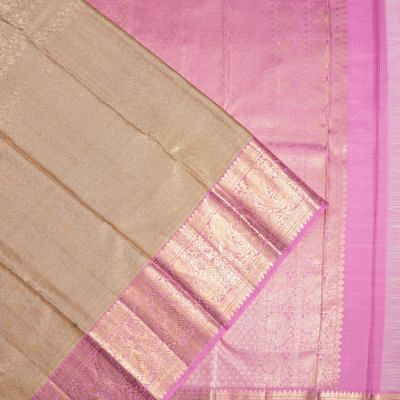 Kanchipuram Silk Brocade Cream Saree