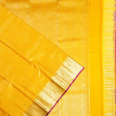 Kanchipuram Silk Brocade Yellow Saree